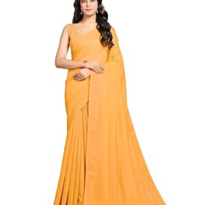Garden Vareli Women's Linen Saree With Zari Border