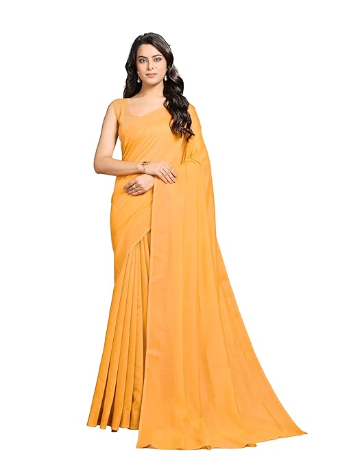 Garden Vareli Women's Linen Saree With Zari Border